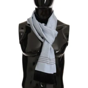 Dolce & Gabbana Elegant Blue Silk Polka Dot Men's Scarf