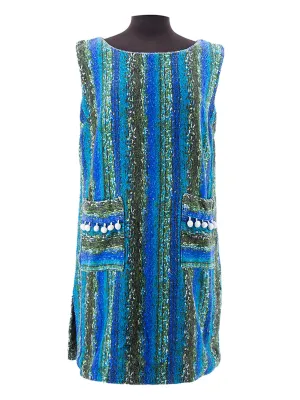 1950s 1960s Abstract Terry Towelling Beach Dress