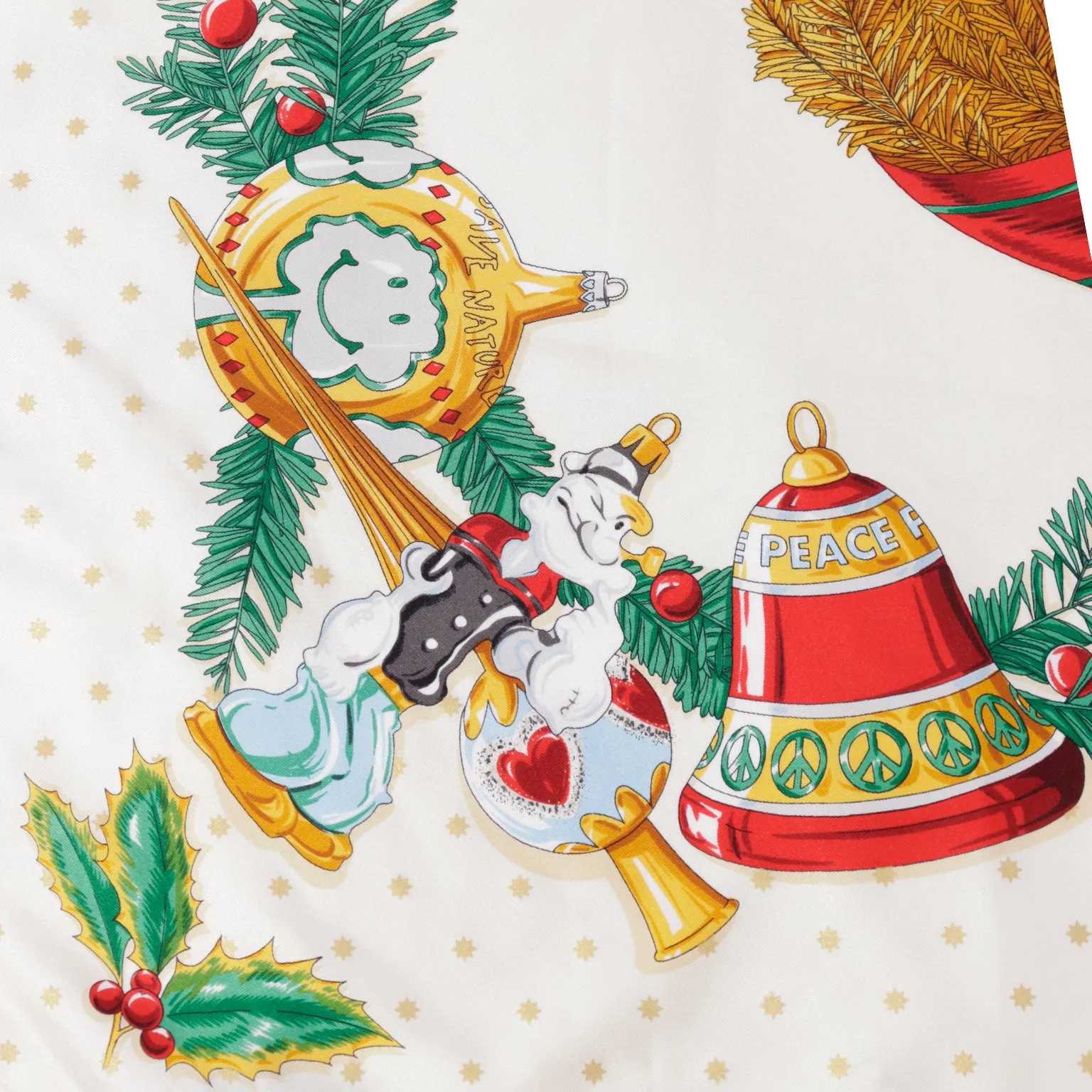 1998 Moschino Holiday Season Greetings Vintage Silk Scarf