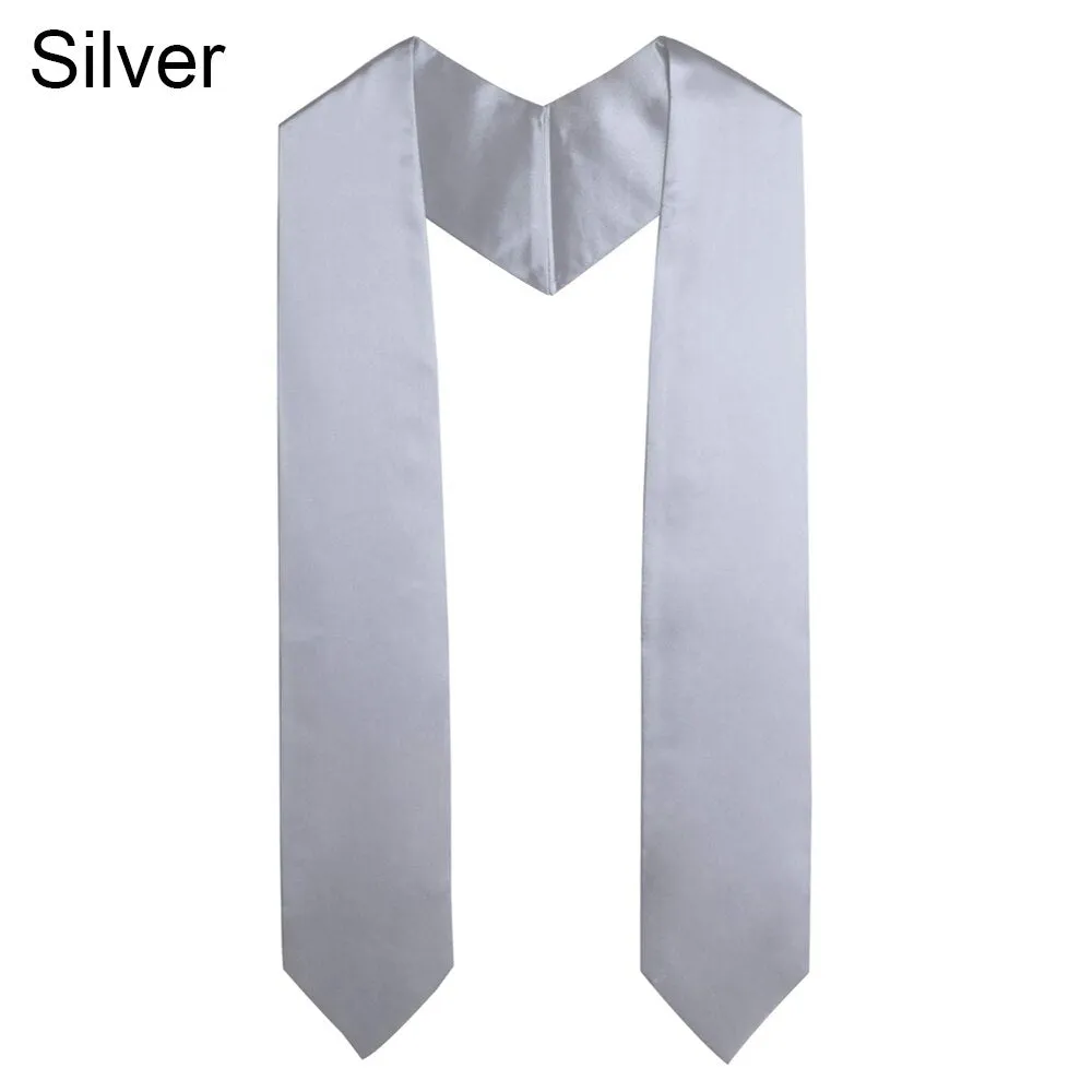 60'' long Graduation Decoration Accessories Unisex Adult Plain Graduation Stole for Academic Commencements Celebration Uniform