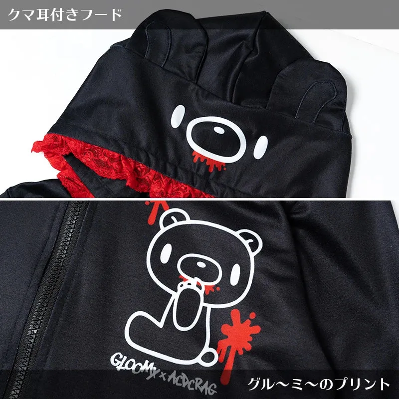 ACDC RAG & Gloomy Bear dark bear ears hoodie