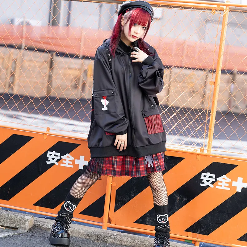 ACDC RAG & Gloomy Bear dark mesh hoodie