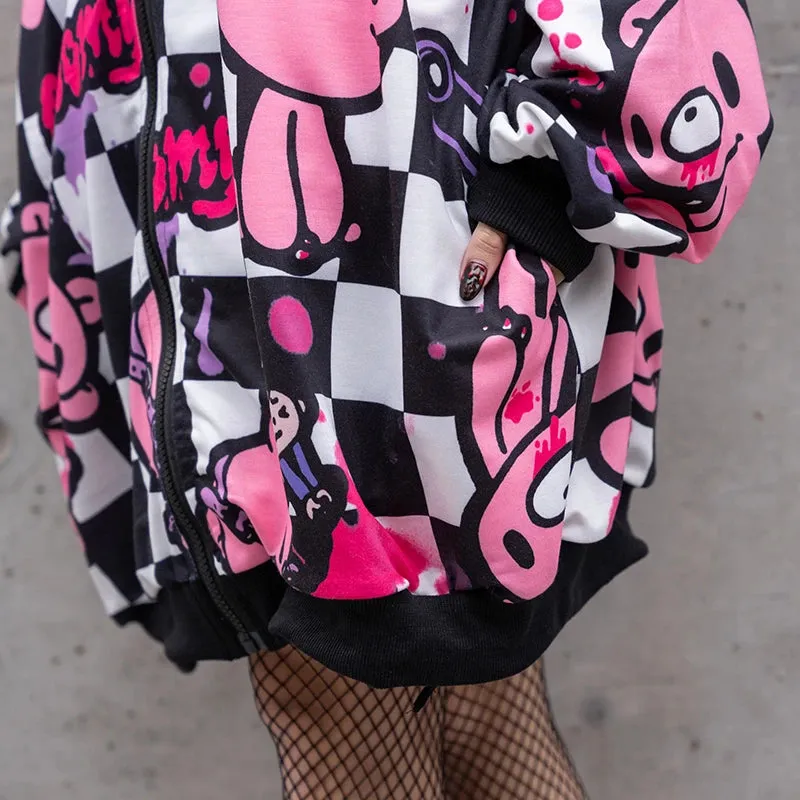 ACDC RAG and Gloomy Bear checkered hoodie