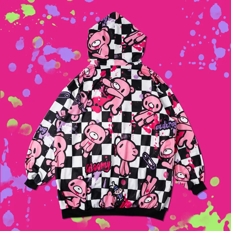 ACDC RAG and Gloomy Bear checkered hoodie