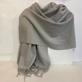 Adele - Cashmere Wool Blend Scarf - Pale Grey