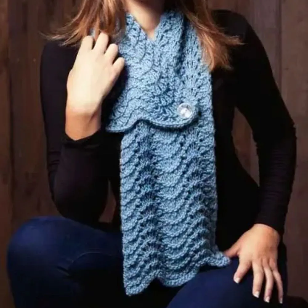 Adorable Fan Stitch Scarf Knit Kit