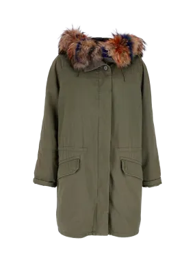 army fur-trim parka