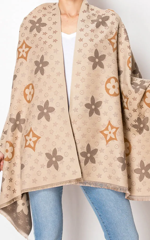 AS510 WOVEN FLOWER PATTERN SCARF