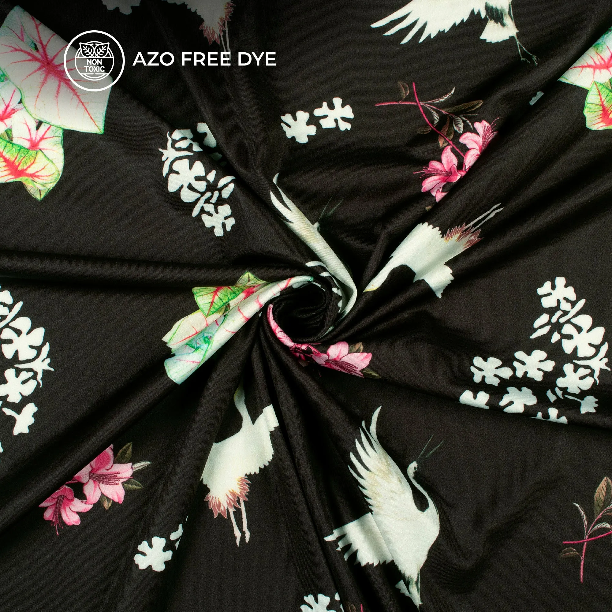 Attractive Bird Digital Print Lycra Fabric (Width 58 Inches)