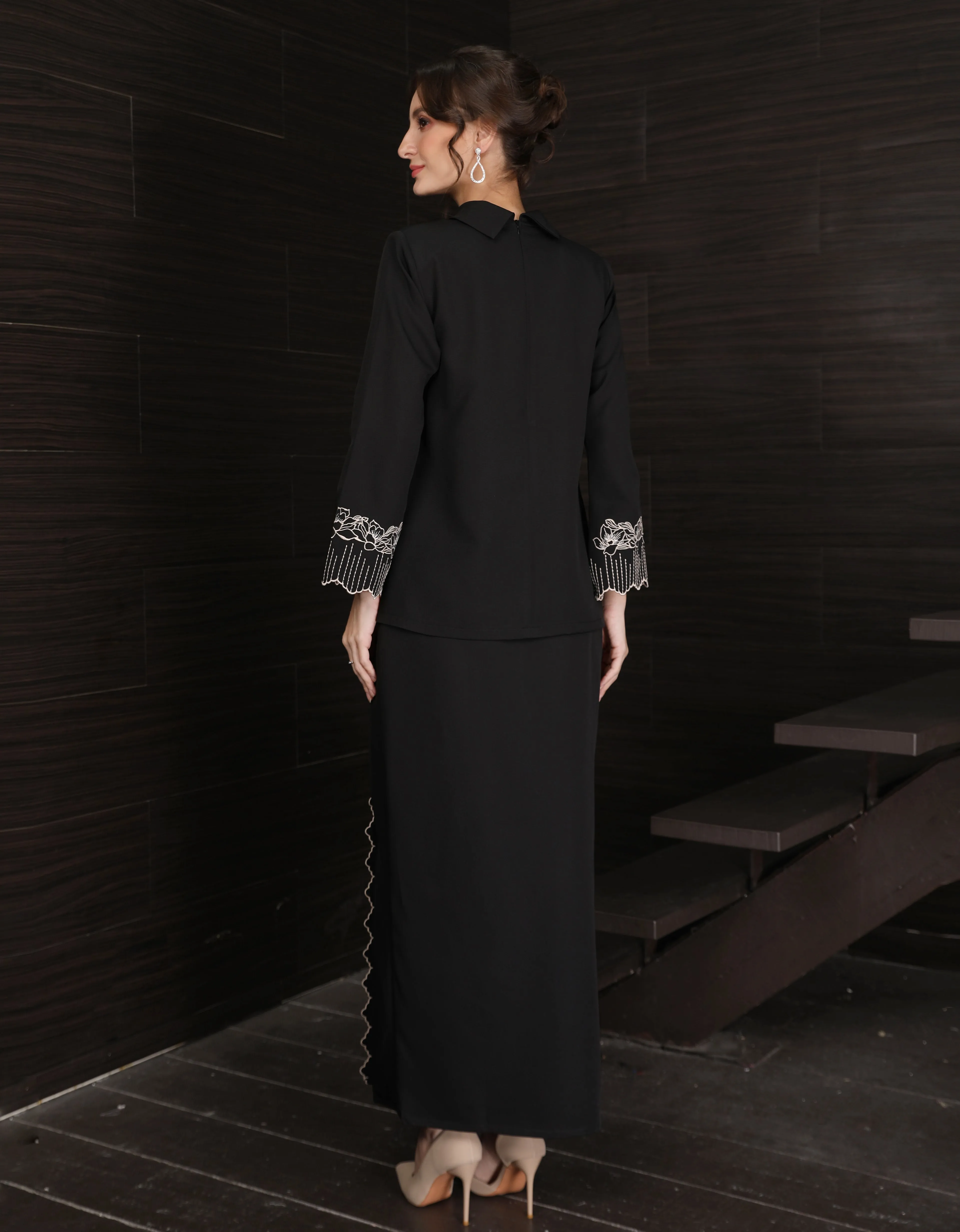 BAJU KURUNG KEDAH DOVIE (BLACK)