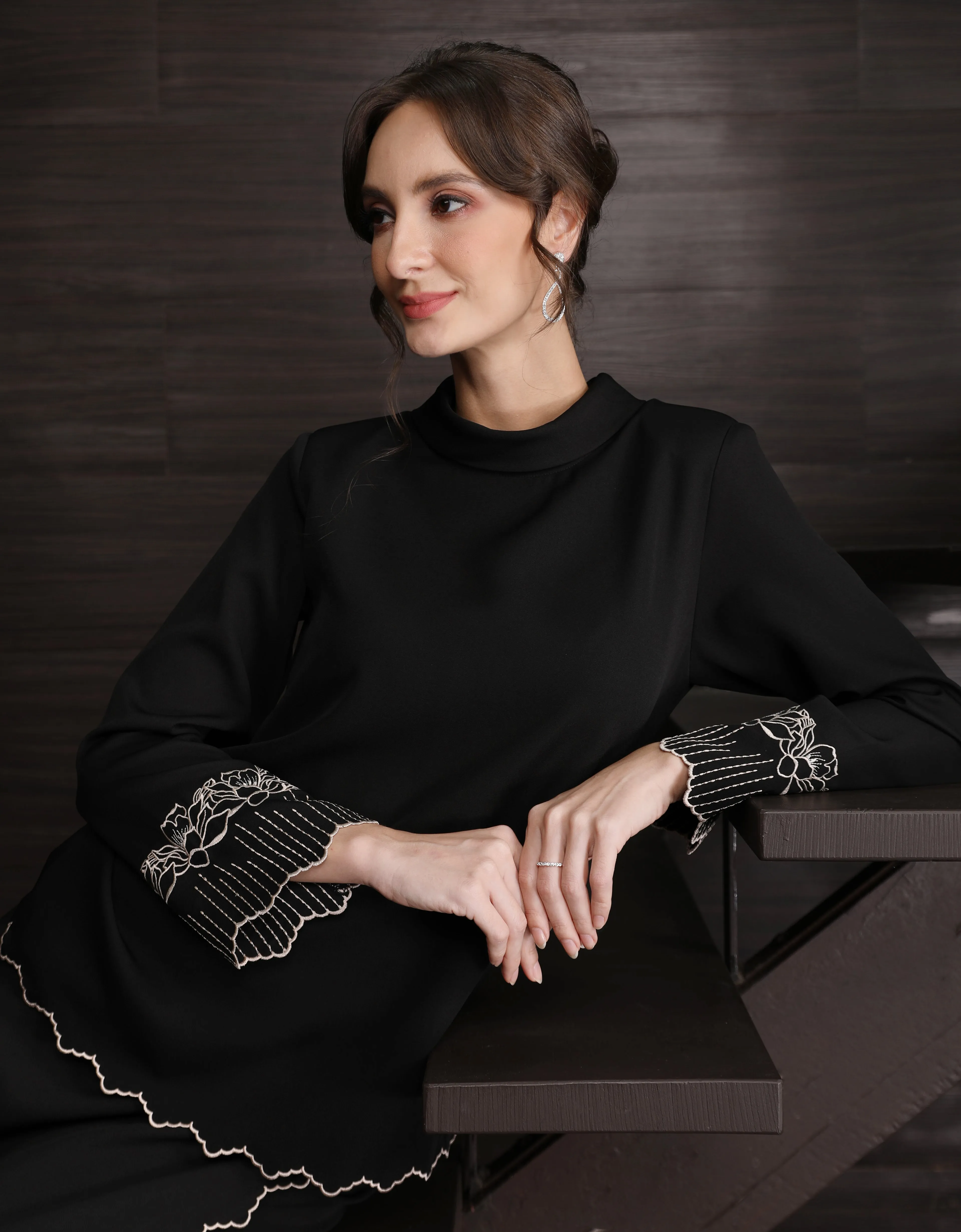 BAJU KURUNG KEDAH DOVIE (BLACK)