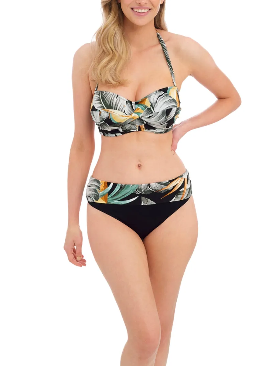 Bamboo Grove Twist Bandeau Bikini Top - Jet