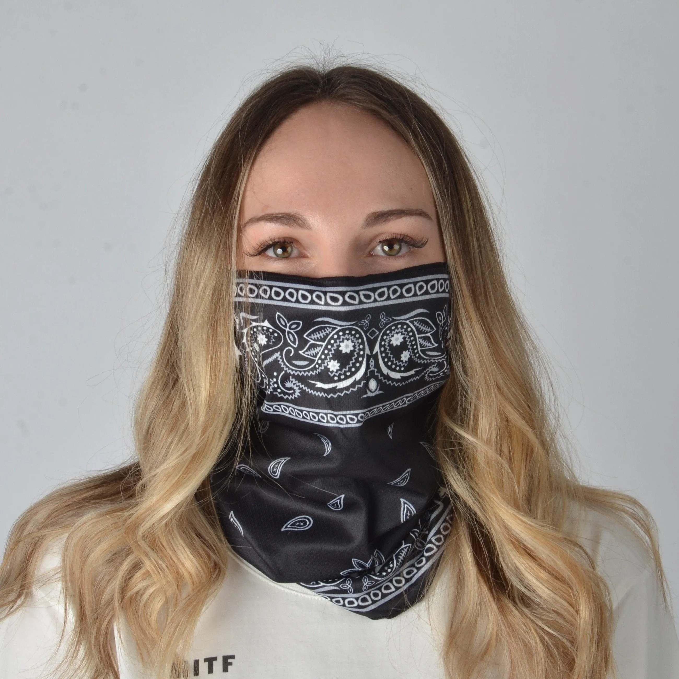 Bandana Face Mask - Black Paisley (Available online only)