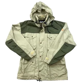 Beige and Khaki Green Fjallraven Parka Explorer Outdoor Jacket XL