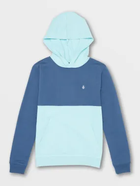 Big Boys Contrast Pullover Fleece Hoodie - Smokey Blue