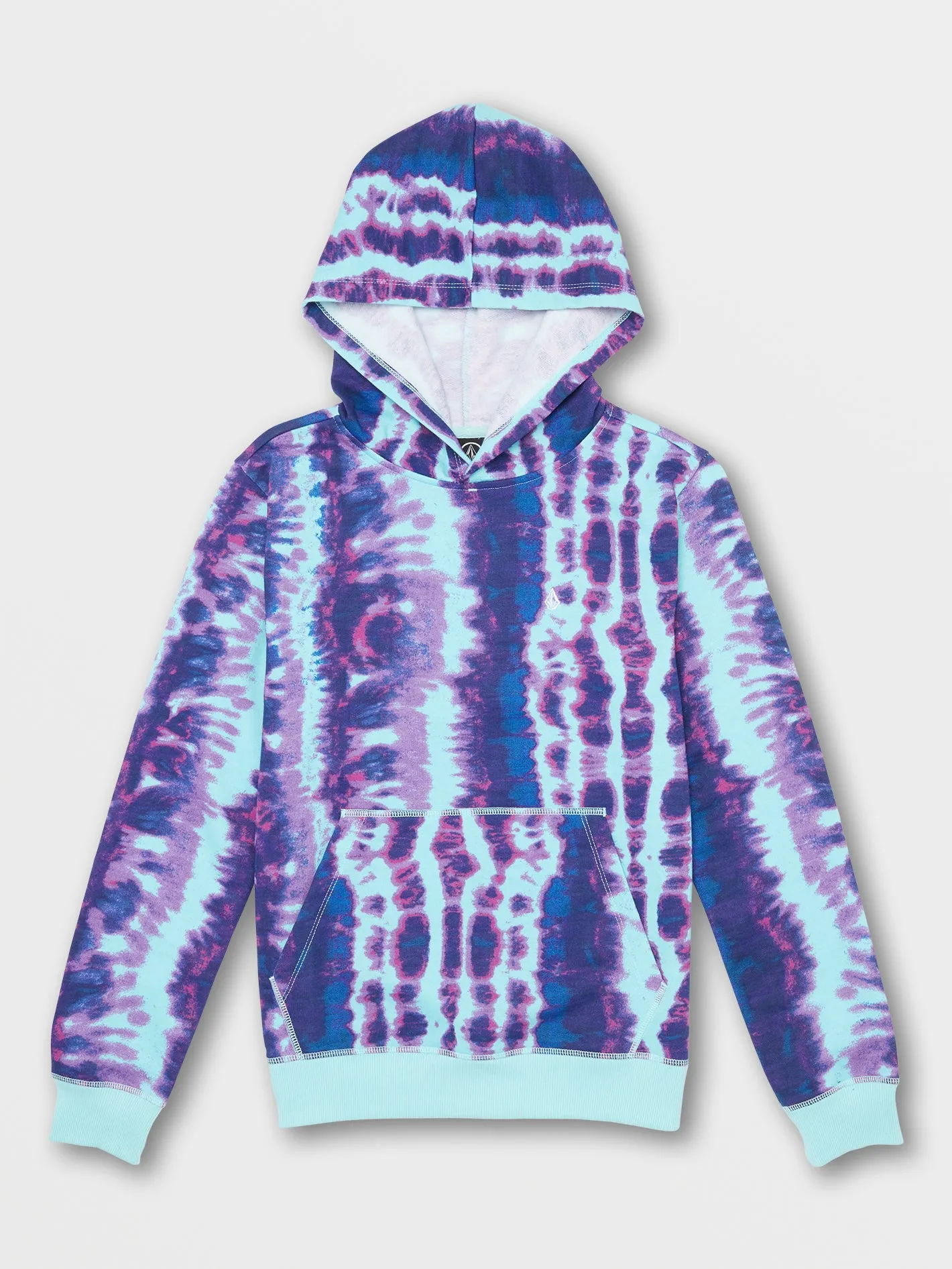 Big Boys Roundabout Pullover Fleece Hoodie - Storm Tie-Dye