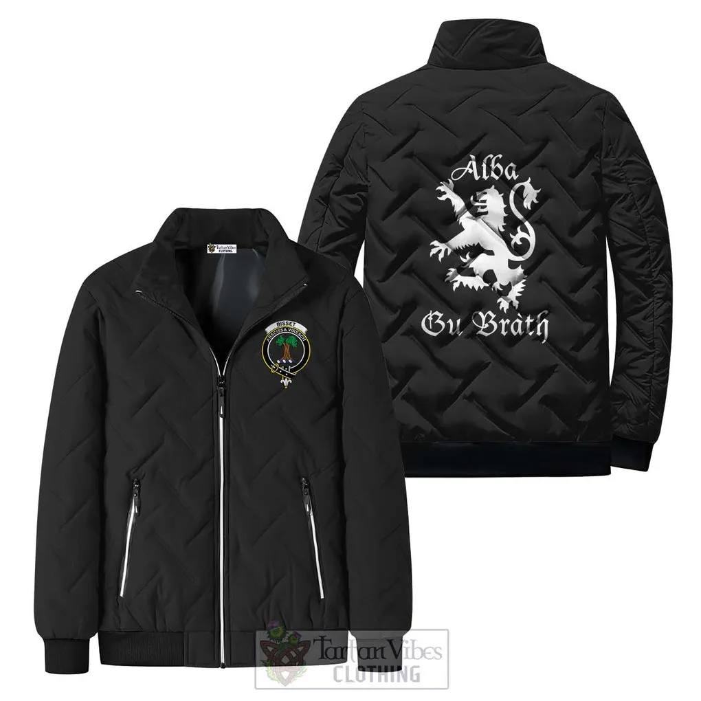 Bisset Family Crest Padded Cotton Jacket Lion Rampant Alba Gu Brath Style