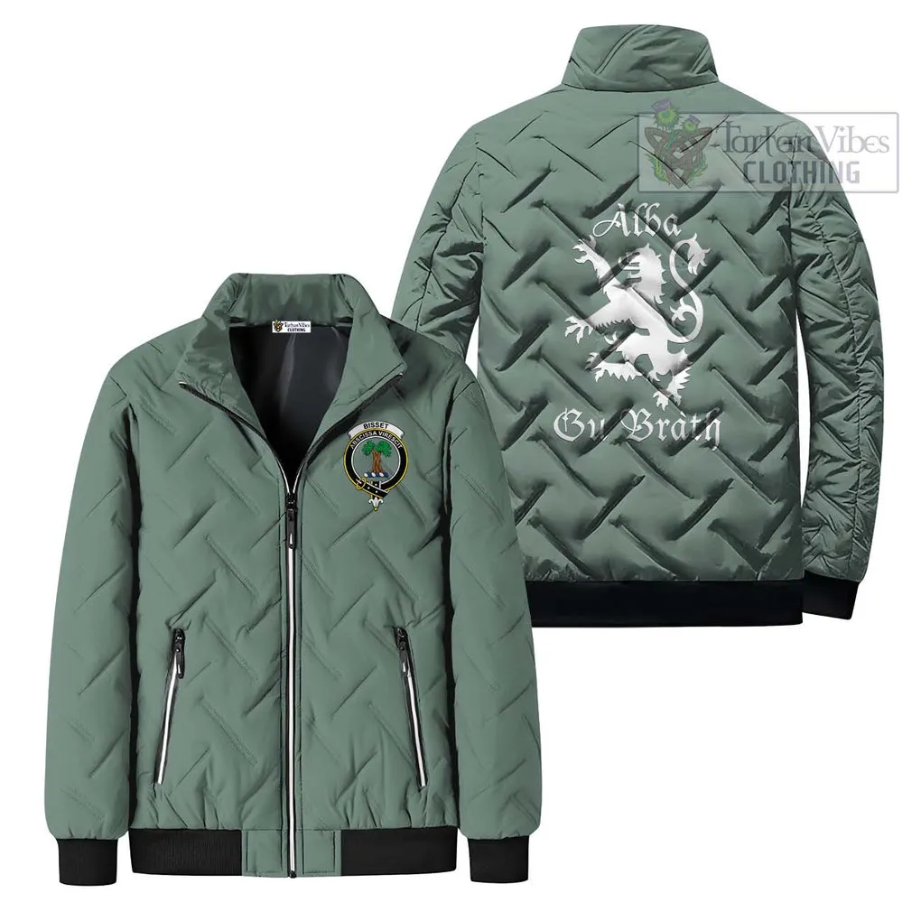 Bisset Family Crest Padded Cotton Jacket Lion Rampant Alba Gu Brath Style