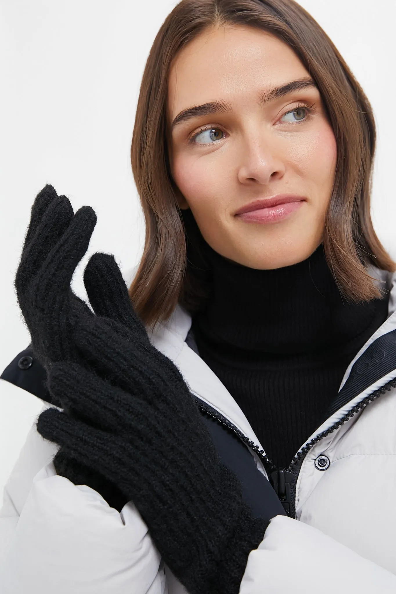 Black Chunky Knit Gloves