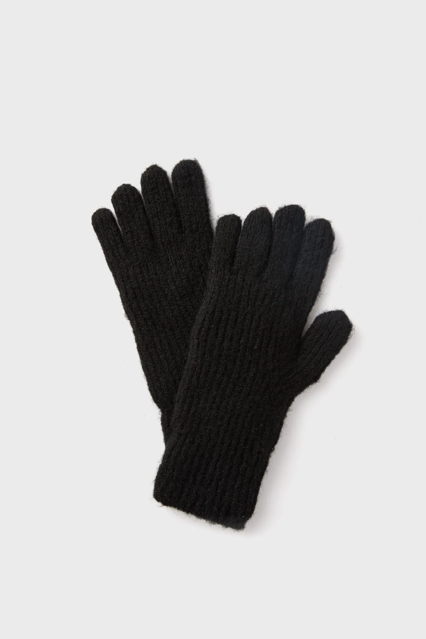 Black Chunky Knit Gloves