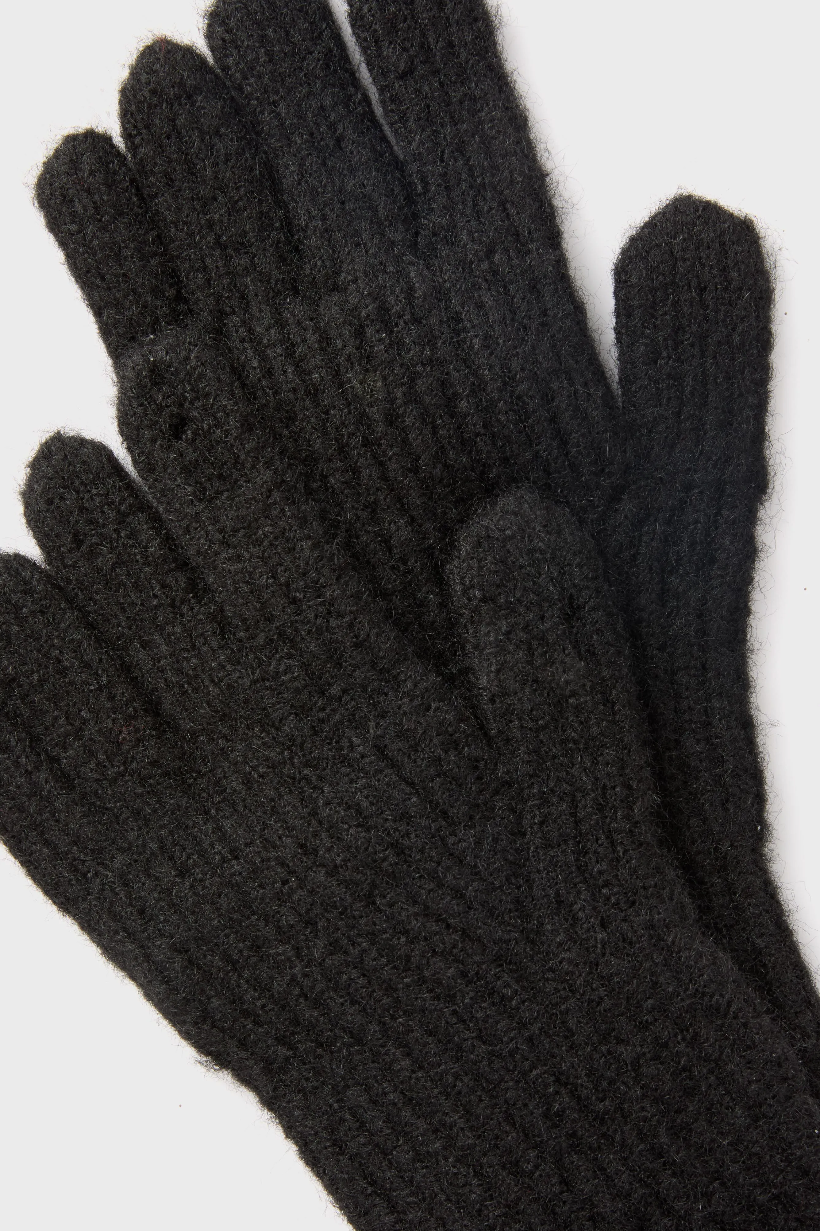 Black Chunky Knit Gloves