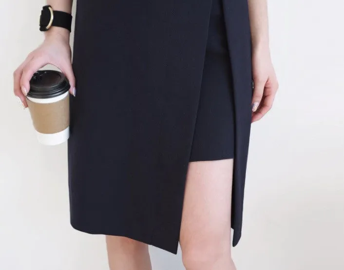 Black Pencil Buckle Skirt