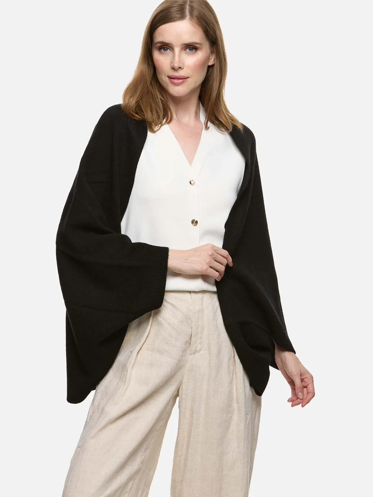 Black Wearable Cashmere Wrap