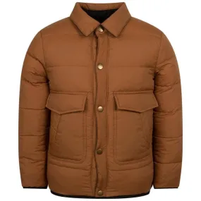 Boys Brown Reversible Puffer Jacket