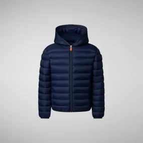 Boys' Hooded Animal free Puffer Jacket Dony in Navy blue