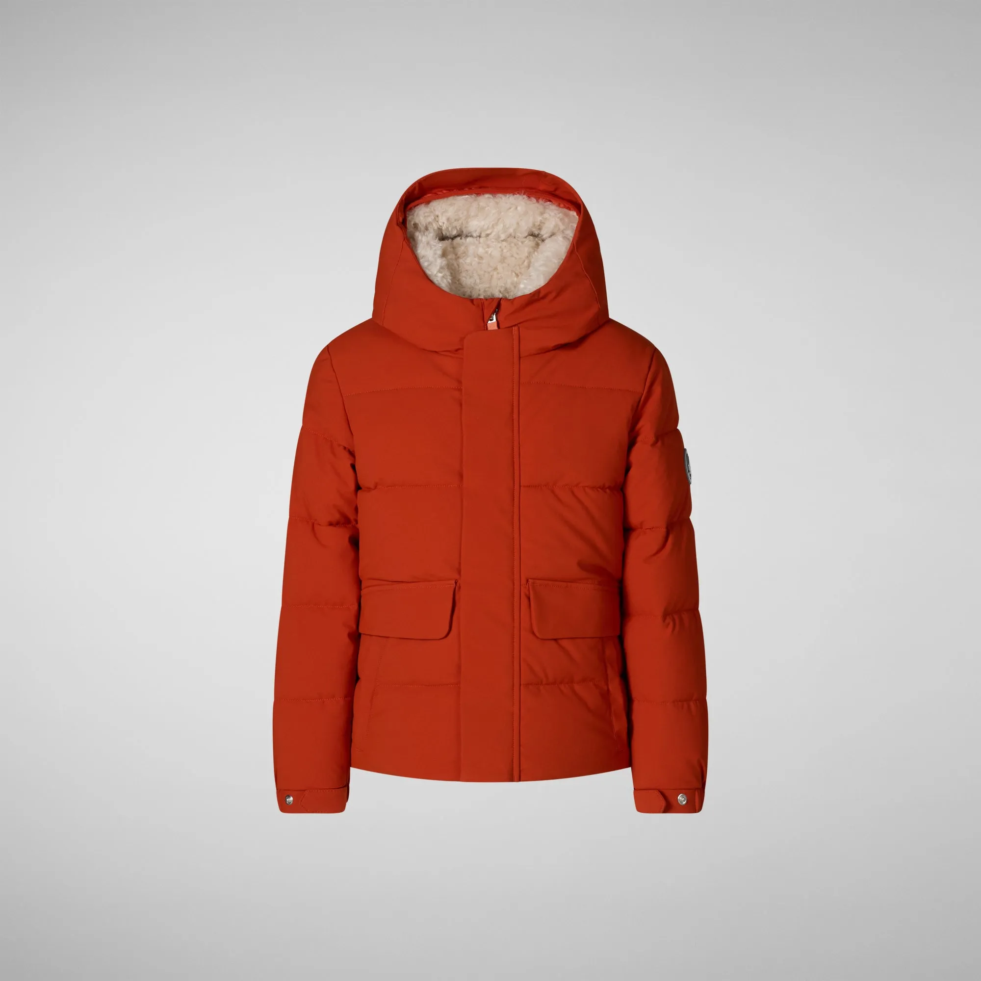 Boys' hooded parka Klaus in maple orange