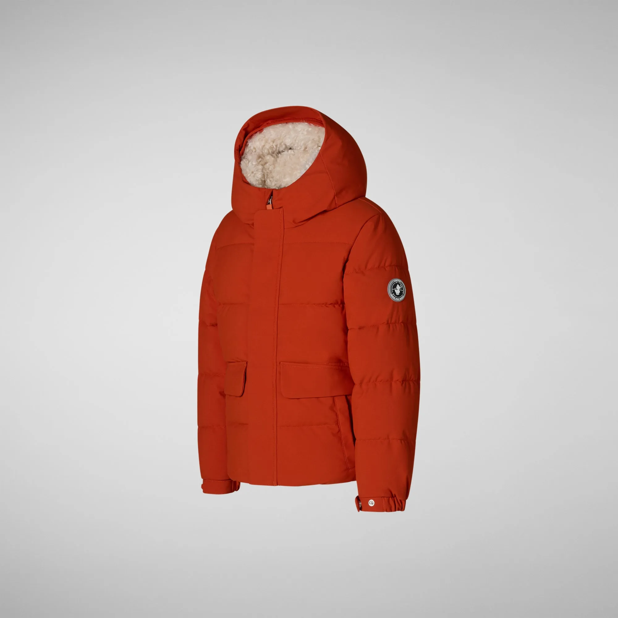 Boys' hooded parka Klaus in maple orange