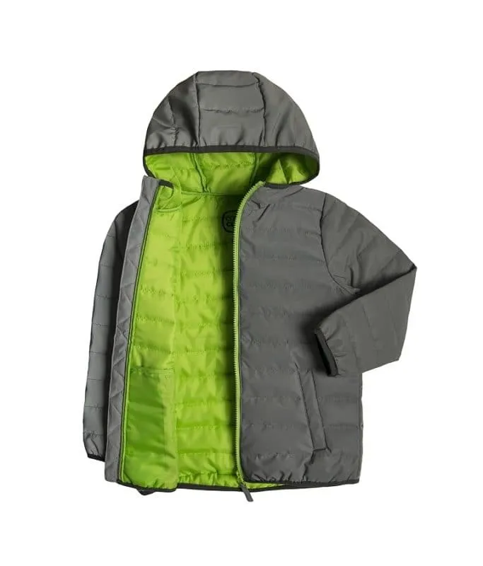 Boys Jacket Gray Reflective Puffer