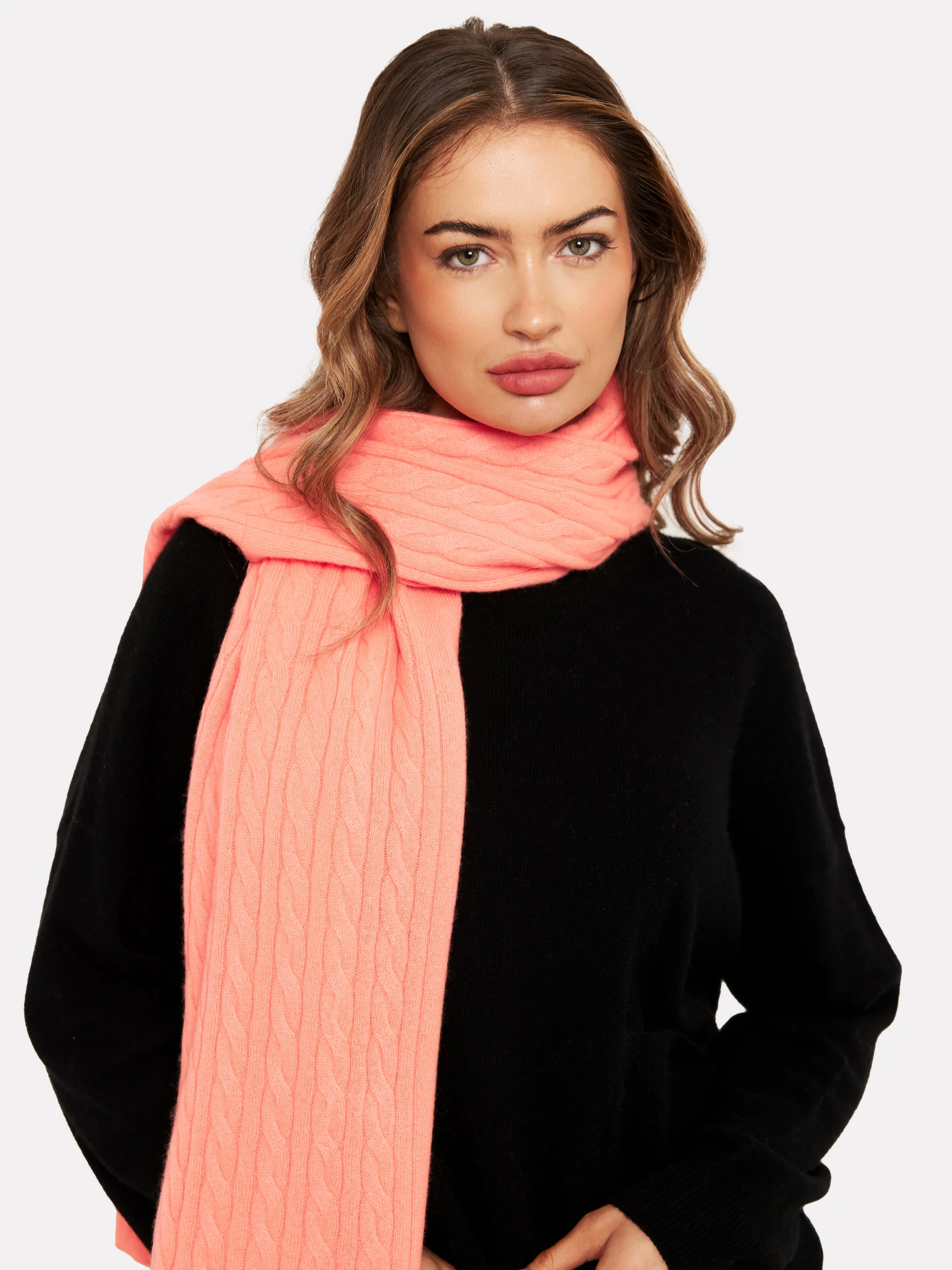 Cable Knit Cashmere Scarf