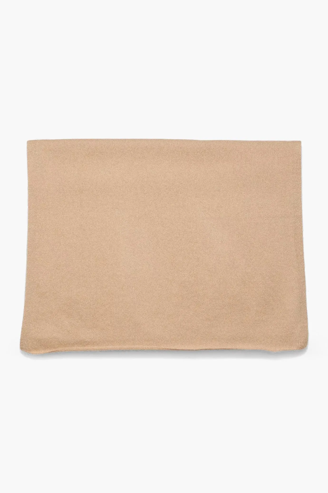 Camel Boiled Cashmere Clean Edge Knit Scarf