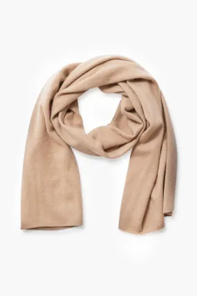 Camel Boiled Cashmere Clean Edge Knit Scarf