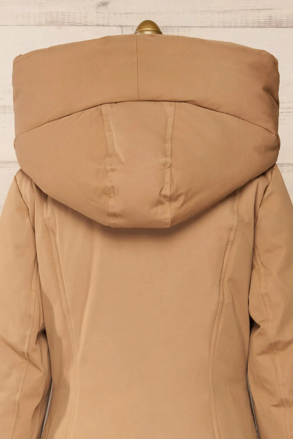 Camelia Beige | Beige Quilted Parka