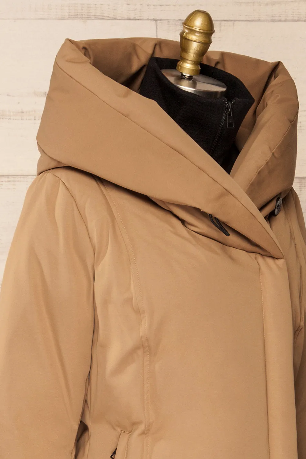 Camelia Beige | Beige Quilted Parka