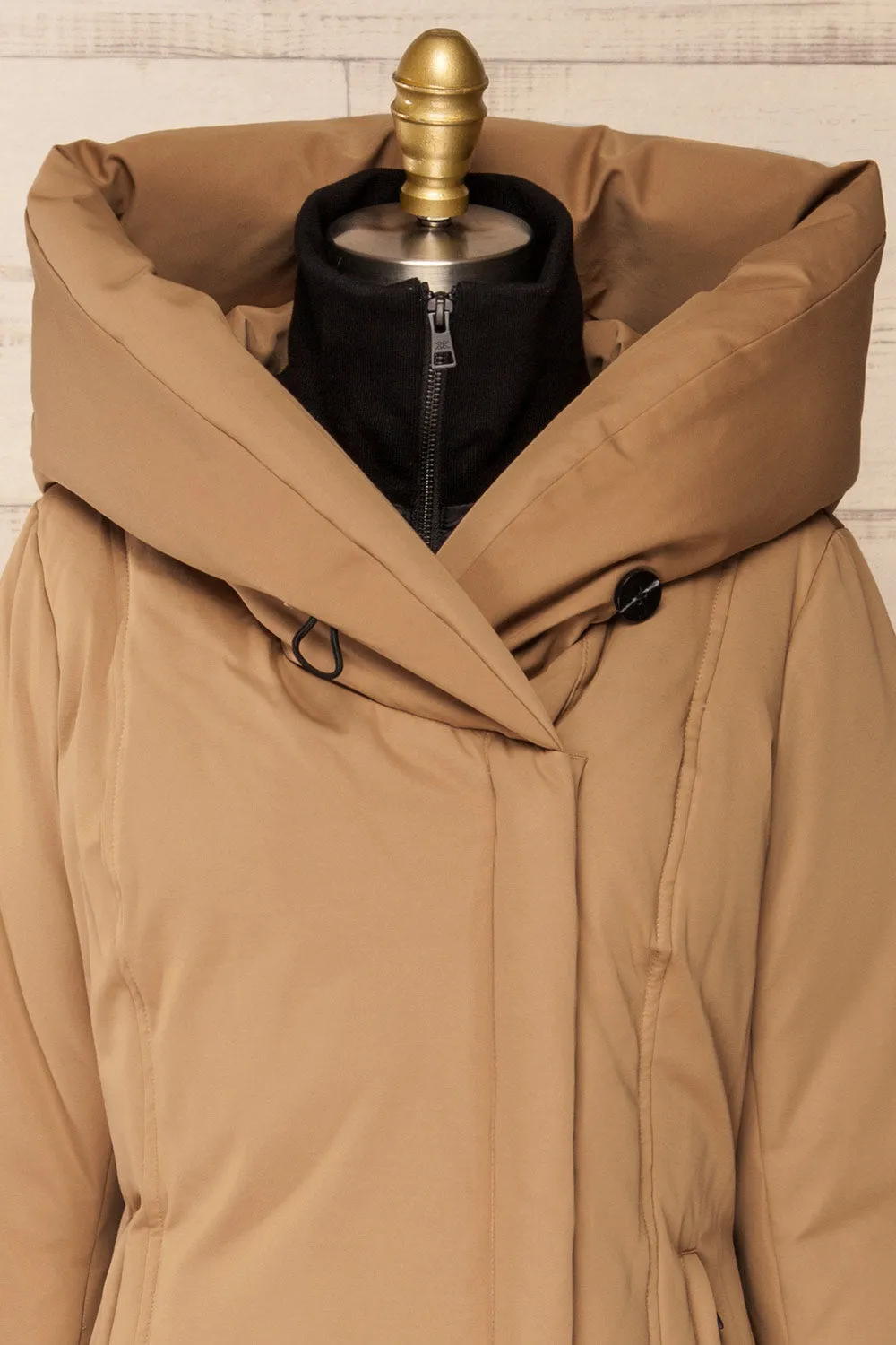 Camelia Beige | Beige Quilted Parka