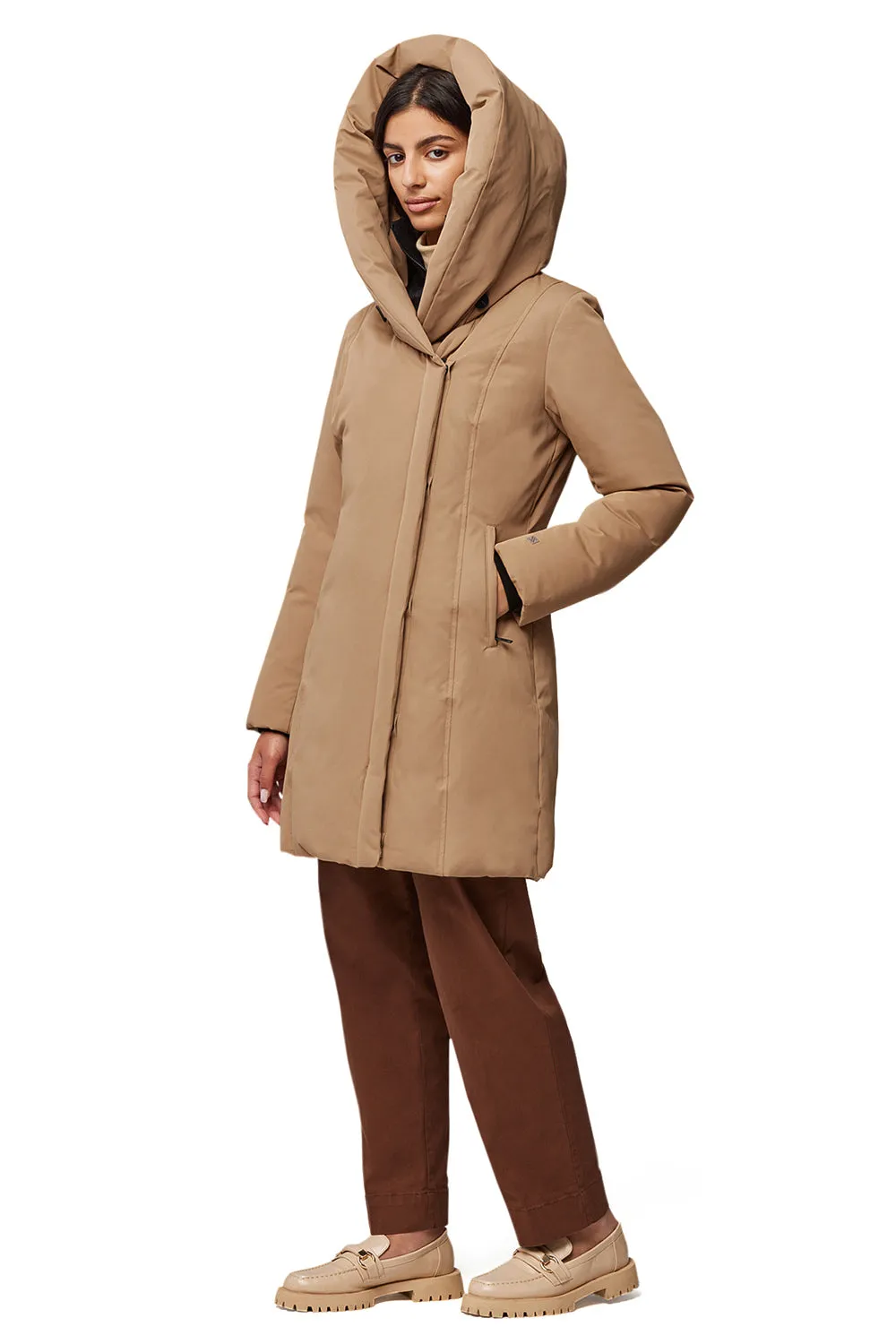 Camelia Beige | Beige Quilted Parka