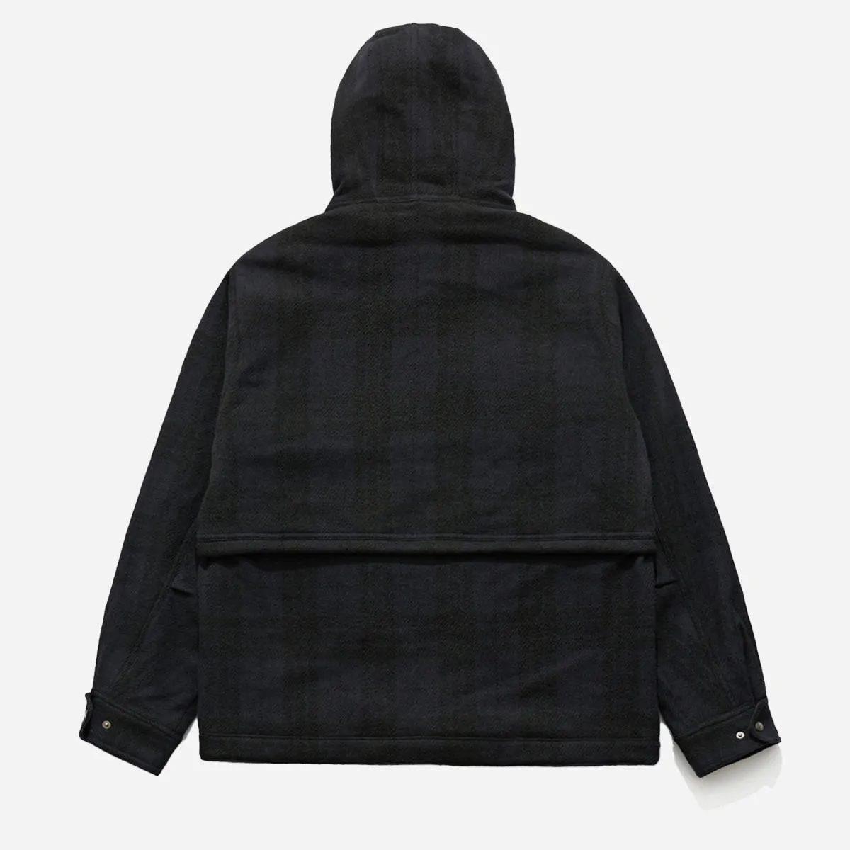 CAMERAMAN FULL ZIP WOOL JUMPER JACKET  - NAVY/BLACK CHECK