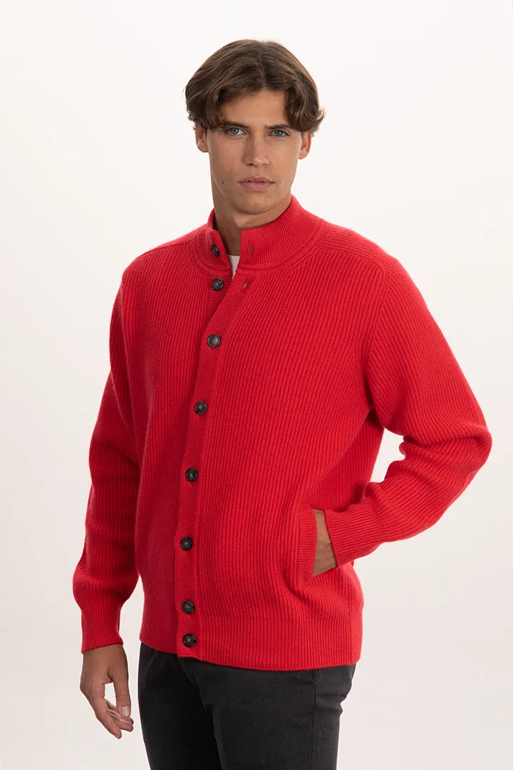 Cardigan maglia inglese 100% cashmere con bottoni