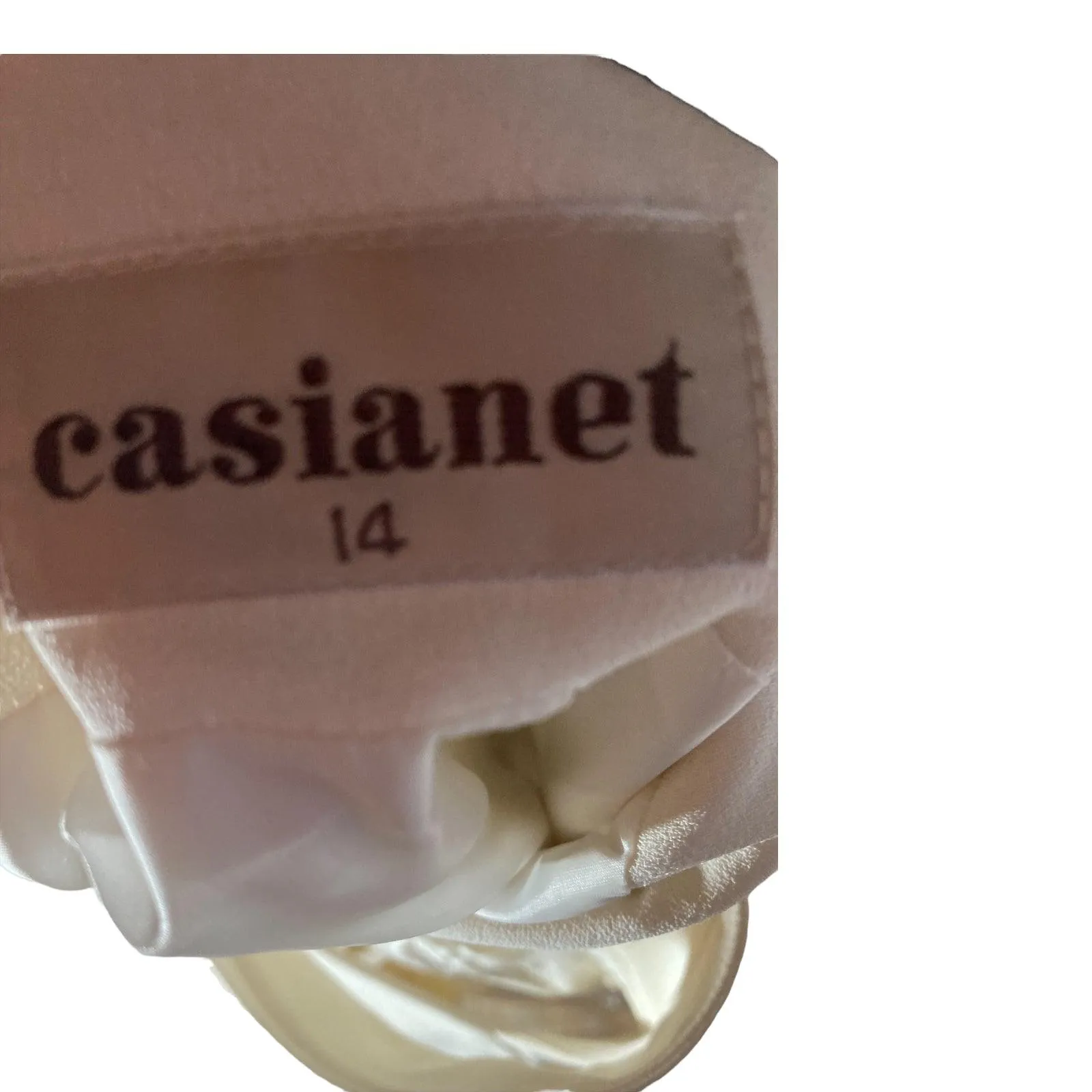 Casianet Cream Cocktail Capped Sleeved Dress UK Size 14