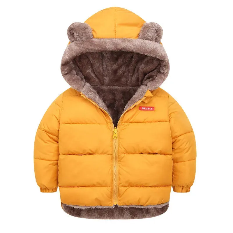 Children Boy's Cotton-padded Fleece Lined Puffer Winter Jacket for Kids