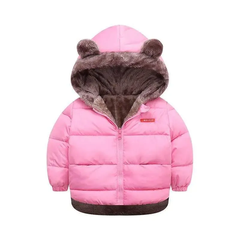 Children Boy's Cotton-padded Fleece Lined Puffer Winter Jacket for Kids