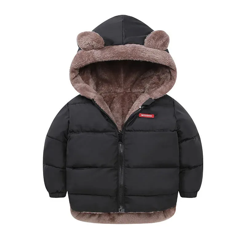 Children Boy's Cotton-padded Fleece Lined Puffer Winter Jacket for Kids