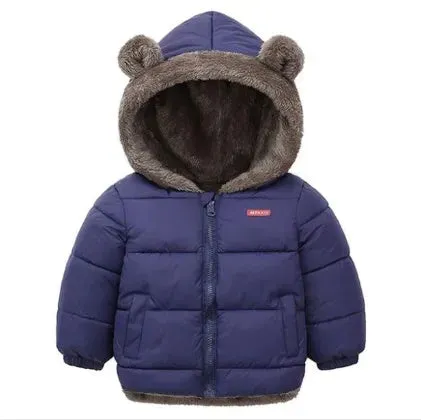 Children Boy's Cotton-padded Fleece Lined Puffer Winter Jacket for Kids