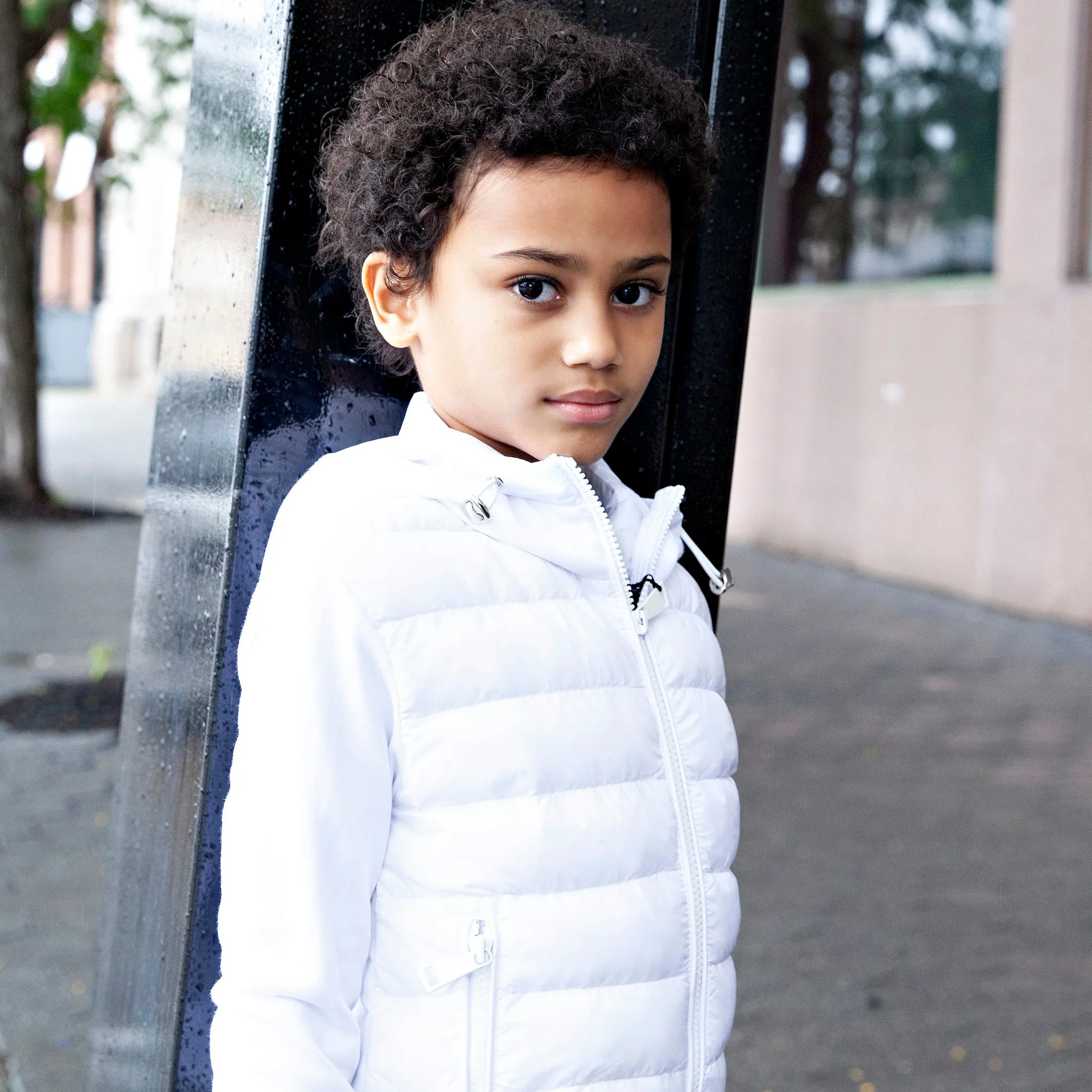 Children's Knit Sweater Puffer Collection - White – Manteau Jr