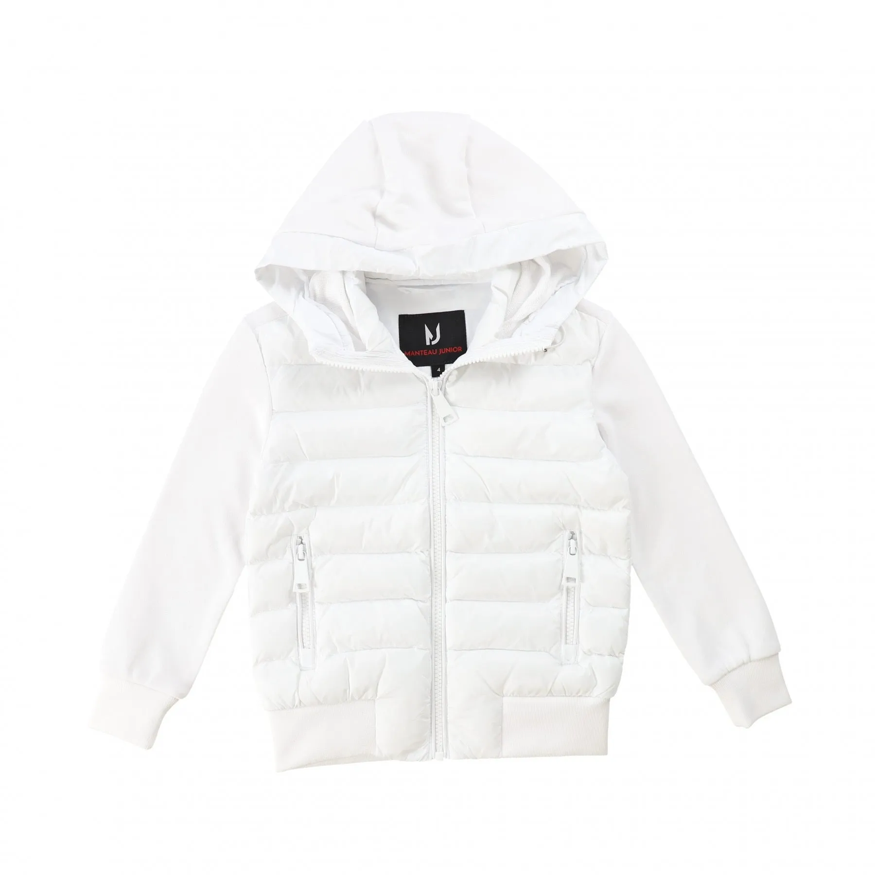 Children's Knit Sweater Puffer Collection - White – Manteau Jr