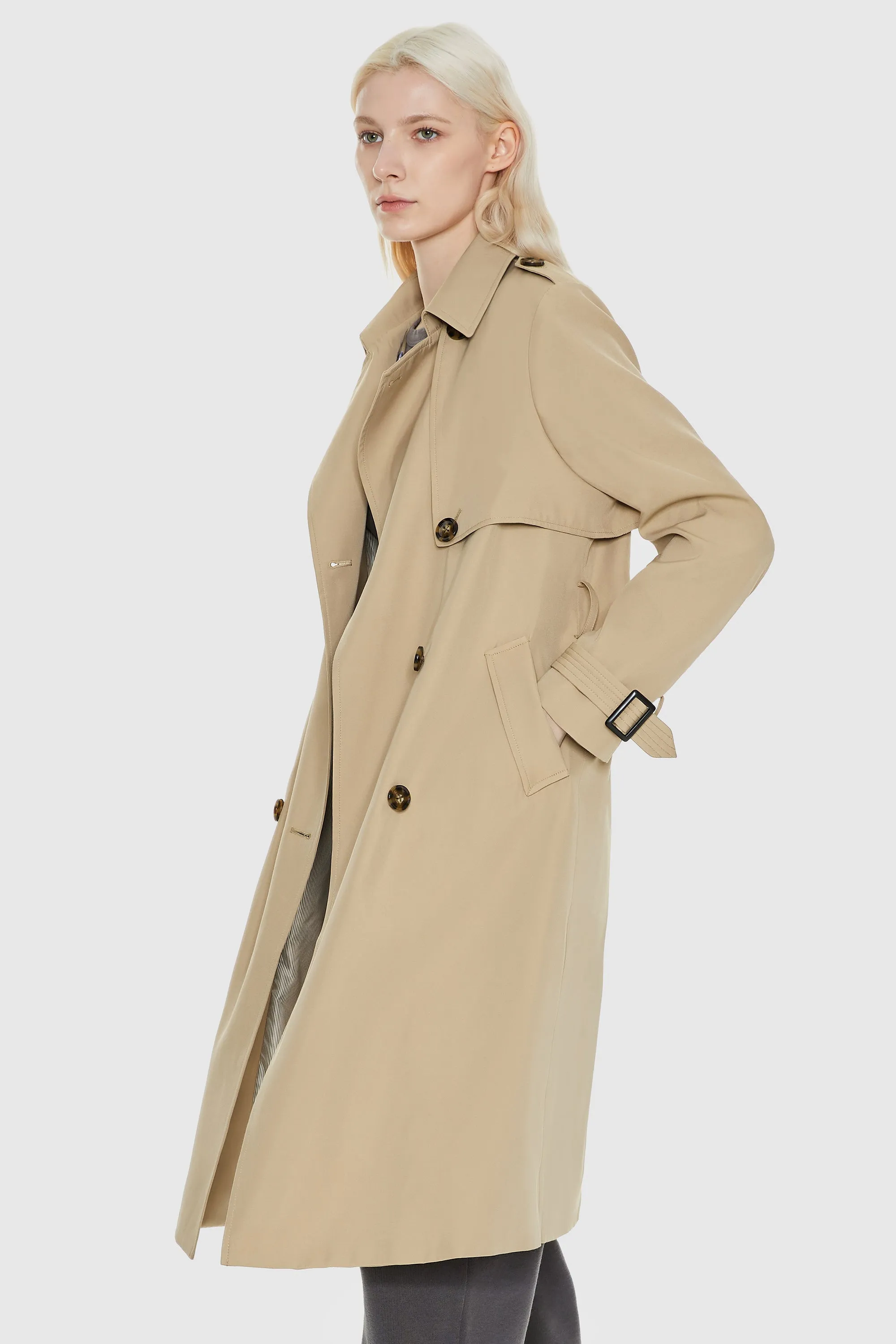 Classic Double-Breasted Lapel Trench