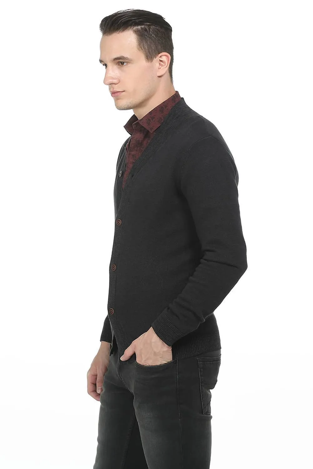 Comfort Fit Shawl Collar Mens Sweater